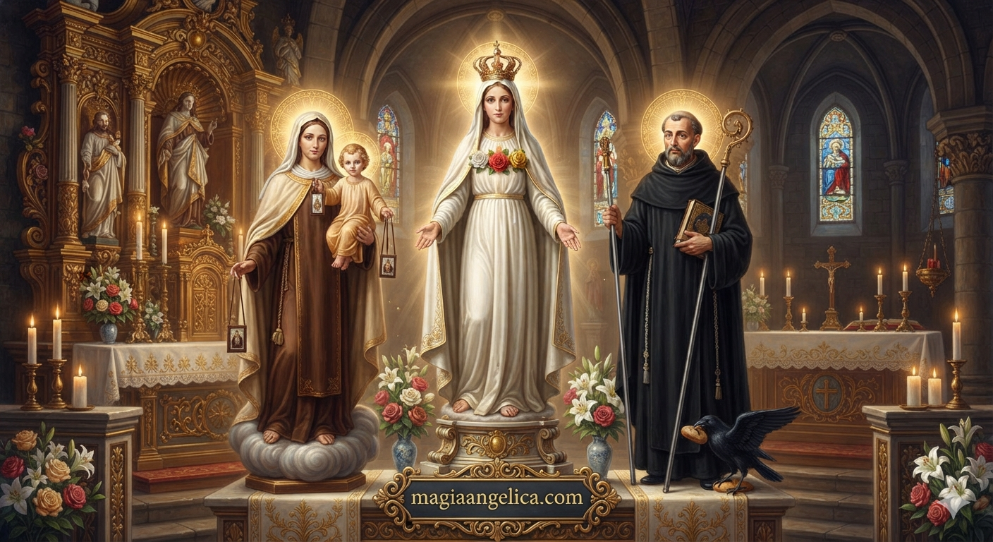 11, 13 y 16 de Junio Oraciones para San Benito Abad, la Rosa Mistica y la Virgen del Carmen